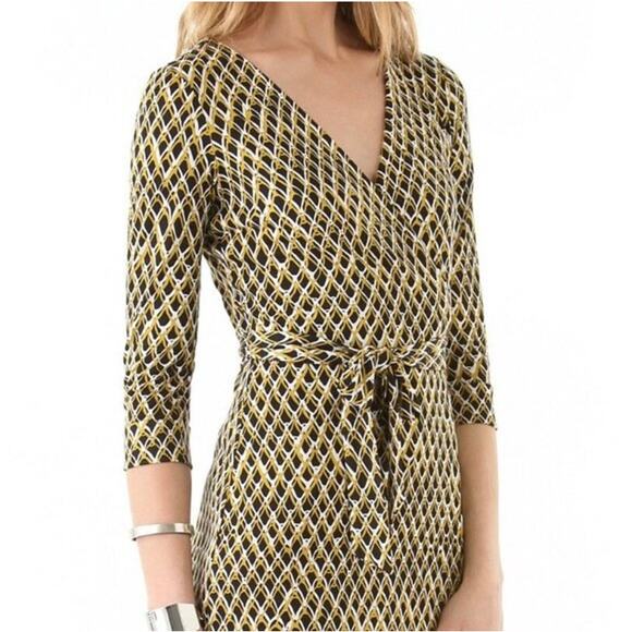 NWOT Diane Von Furstenberg New Julian Two Silk Wrap Dress Snake 3/4 Sleeve Midi - Picture 6 of 16